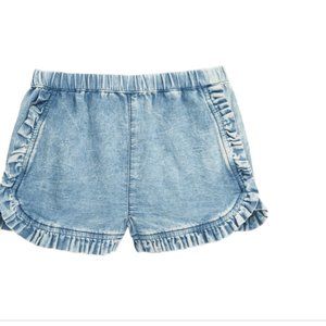 Chambray Ruffled Shorts